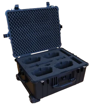 Flight Case for 4 x Meta Quest 3 opened without headsets inside